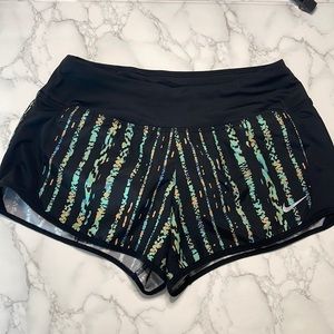 Nike Black Shorts with green print